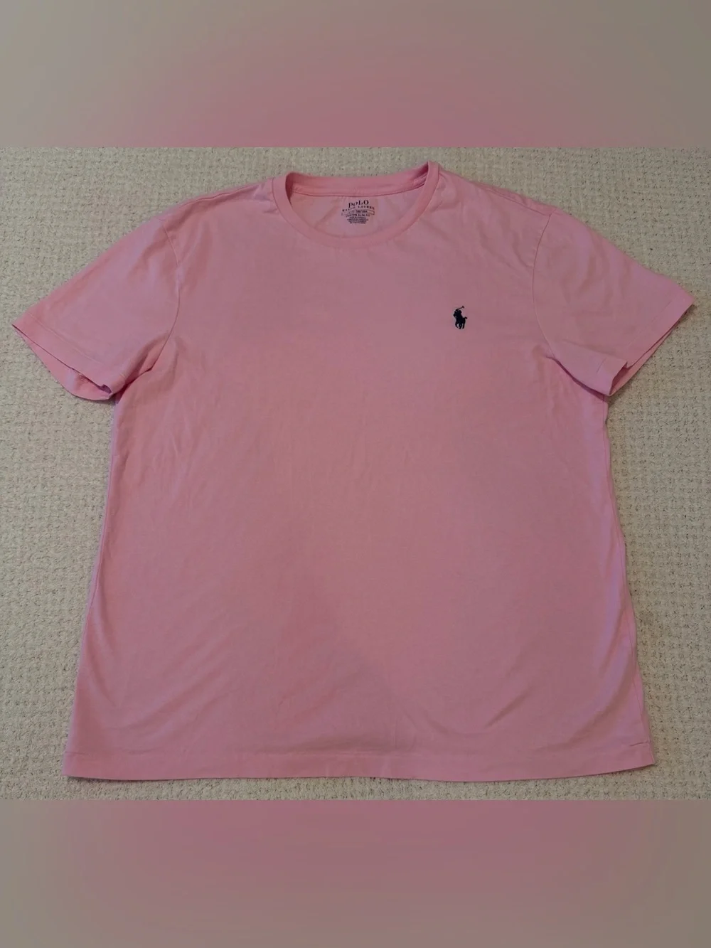 Polo Ralph Lauren Men's Pink Custom Slim Fit Crewneck T-Shirt Large